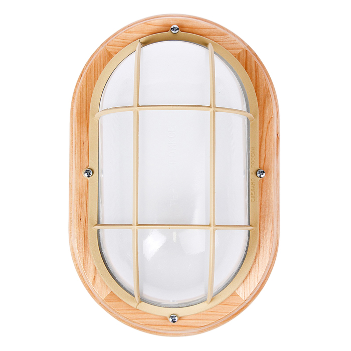 Светильник "ЭЛЕТЕХ" Терма 1202 НББ 03-100-018, 100 Вт, IP65, матовый, с решеткой, дер. Ольха