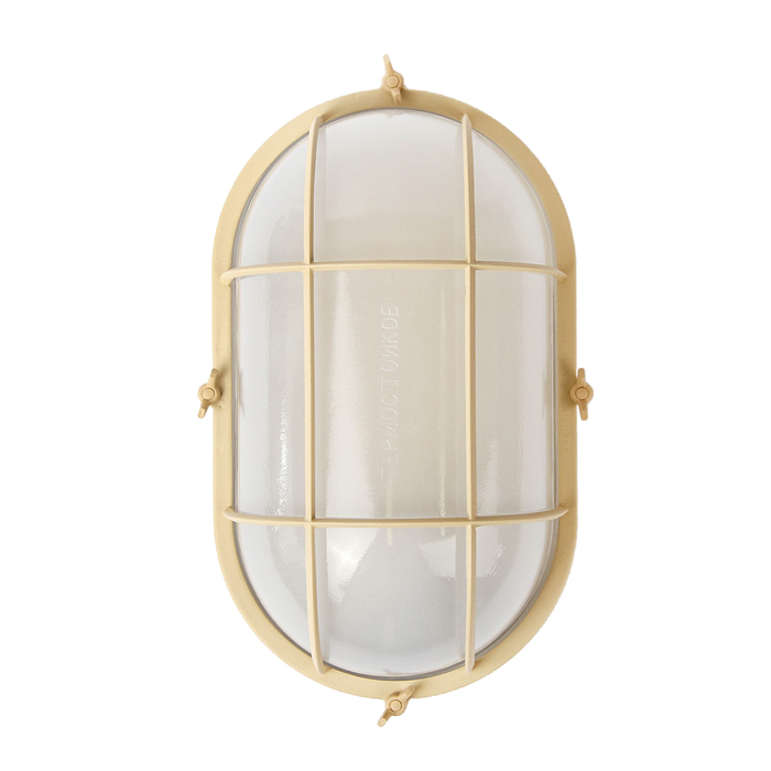 Светильник "ЭЛЕТЕХ" Терма 1202 НББ 03-100-018, 100 Вт, IP65, матовый, с решеткой, бежевый