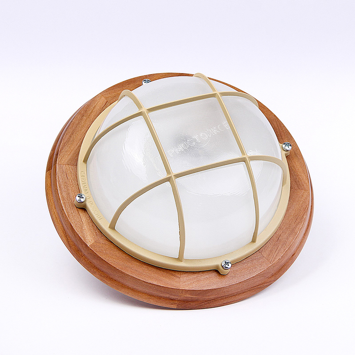 Светильник "ЭЛЕТЕХ" Терма 1302 НББ 03-60-014, 60 Вт, IP65, матовый, с решеткой, дер. Ольха