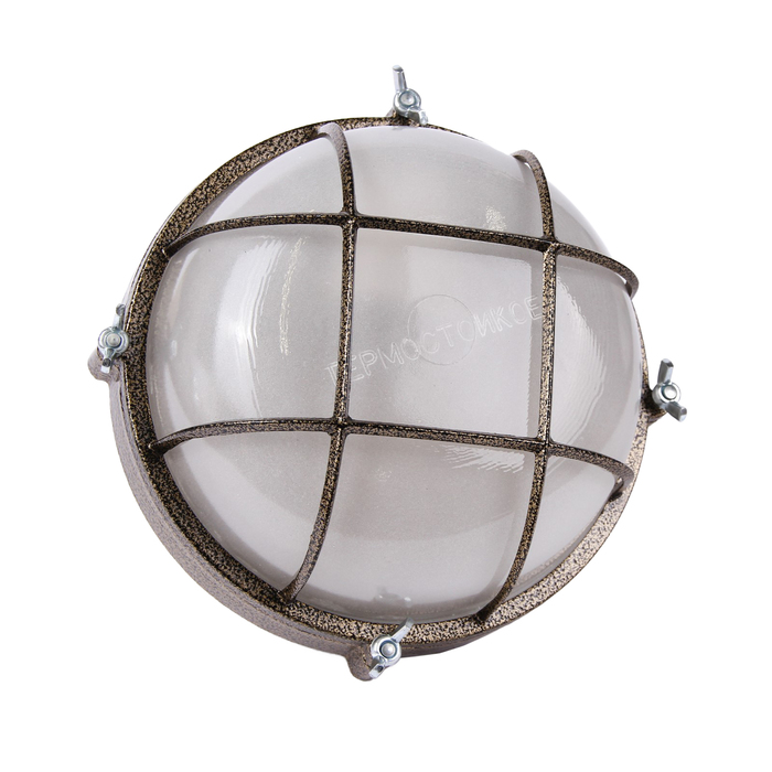 Светильник "ЭЛЕТЕХ" Терма 1302 НББ 03-60-014, 60 Вт, IP65, матовый, с решеткой, антик бронза