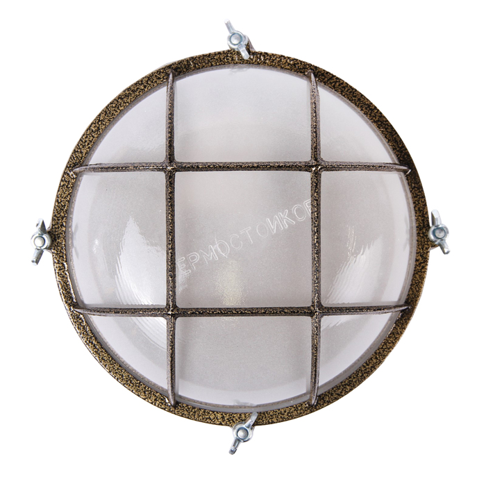 Светильник "ЭЛЕТЕХ" Терма 1302 НББ 03-60-014, 60 Вт, IP65, матовый, с решеткой, антик бронза