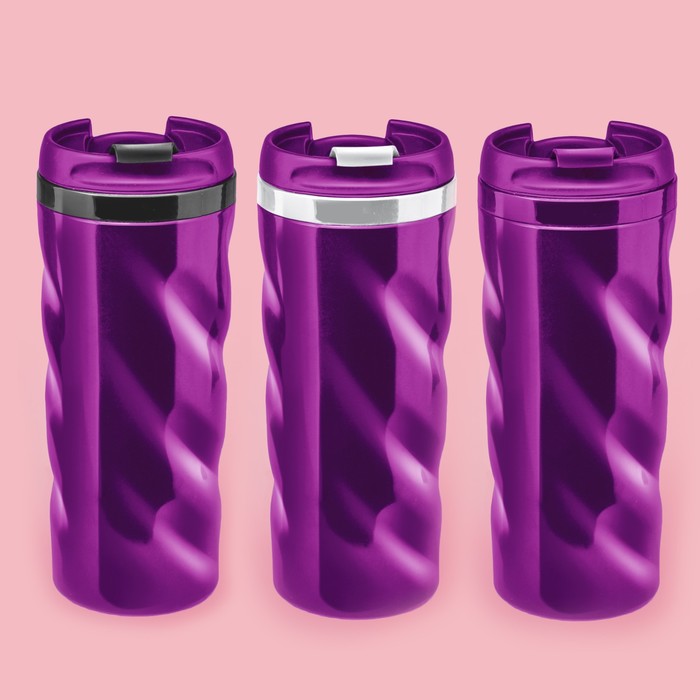 Термостакан фиолетовый "Волны", 350 мл, МИКС