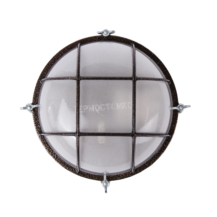 Светильник "ЭЛЕТЕХ" Терма 1302 НББ 03-60-014, 60 Вт, IP65, матовый, с решеткой, антик медь