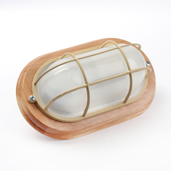 Светильник "ЭЛЕТЕХ" Терма 1402 НББ 03-60-022, 60 Вт, IP65, матовый, с решеткой, дер. ольха