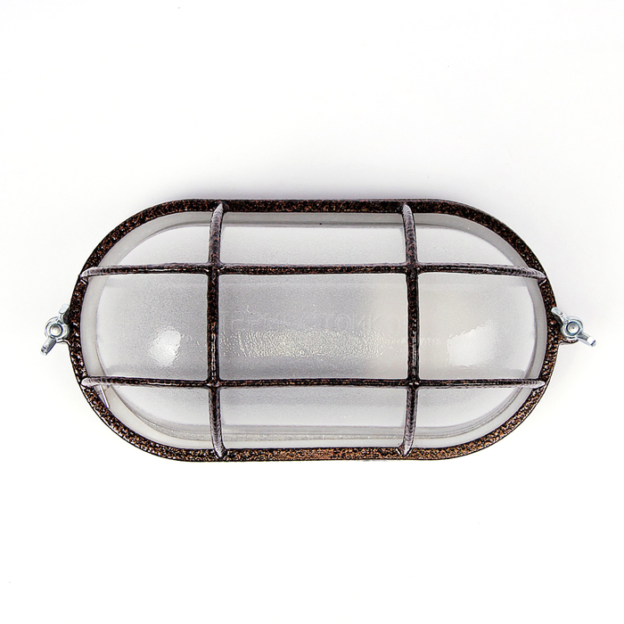 Светильник "ЭЛЕТЕХ" Терма 1402 НББ 03-60-022, 60 Вт, IP65, матовый, с решеткой, антик медь