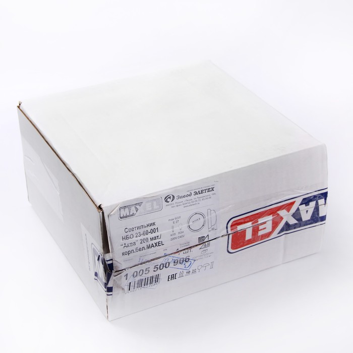 Светильник "ЭЛЕТЕХ" Аква 200 НБО 23-60-001, 60 Вт, IP44, матовый, корпус белый