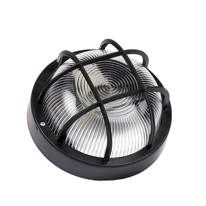 Светильник "ЭЛЕТЕХ" Фарпласт НБО 23-60-004, 60 Вт, IP44, круг, корпус с решеткой, черный