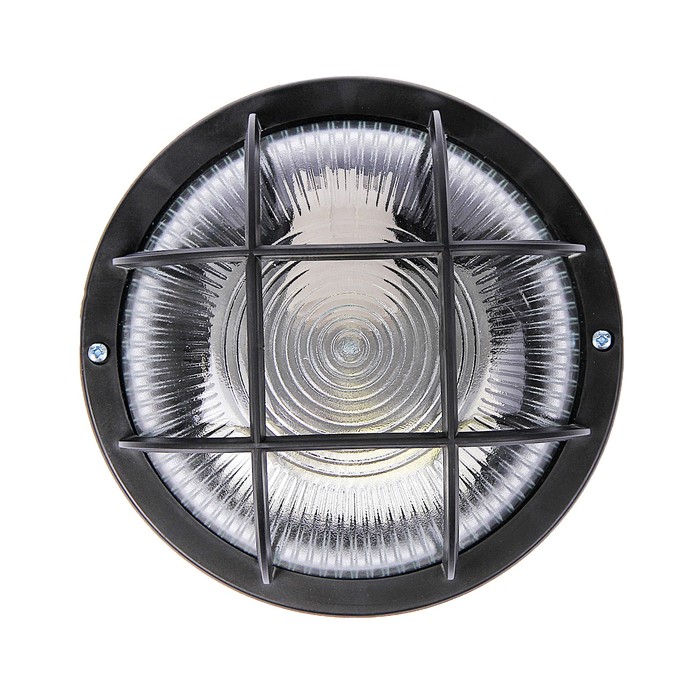 Светильник "ЭЛЕТЕХ" Фарпласт НБО 23-60-004, 60 Вт, IP44, круг, корпус с решеткой, черный