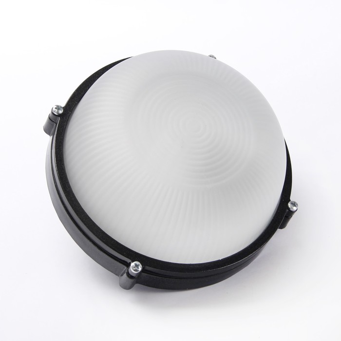 Светильник "ЭЛЕТЕХ" Банник 1301 НПП 03-60-013, 60 Вт, IP65, круг матовый, корпус черный