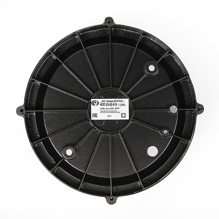 Светильник "ЭЛЕТЕХ" Банник 1302 НПП 03-60-014, 60 Вт, IP65, круг матовый, с решеткой, черный