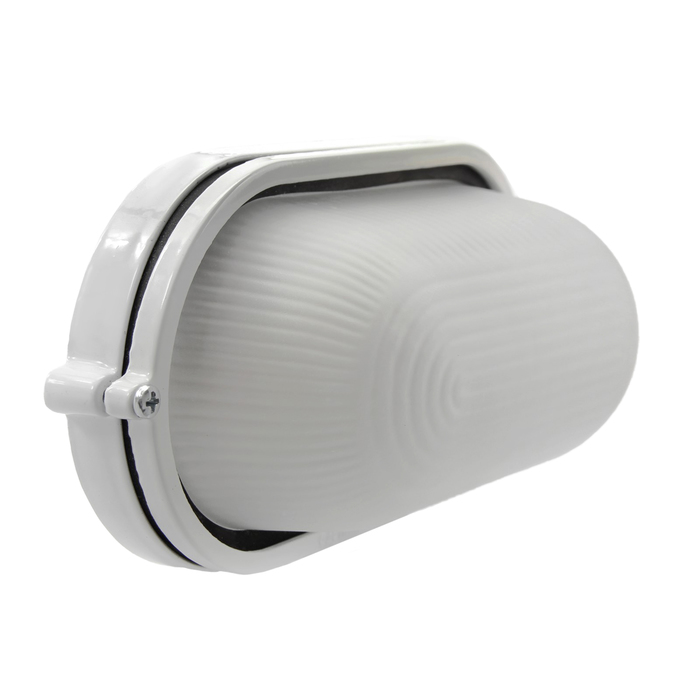 Светильник "ЭЛЕТЕХ" Банник 1401 НПП 03-60-021, 60 Вт, IP65, овал матовый, корпус белый