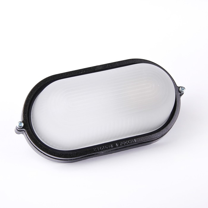 Светильник "ЭЛЕТЕХ" Банник 1401 НПП 03-60-021, 60 Вт, IP65, овал матовый, корпус черный