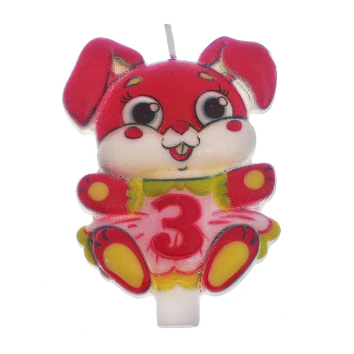 Свеча в торт цифра 3 &quot;Зайчик&quot;