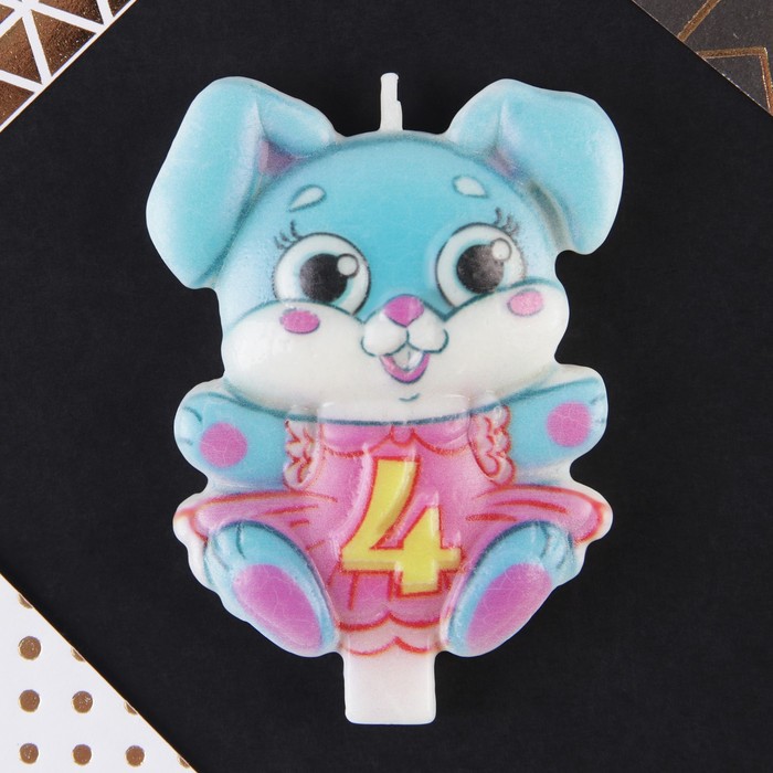 Свеча в торт цифра 4 "Зайчик"
