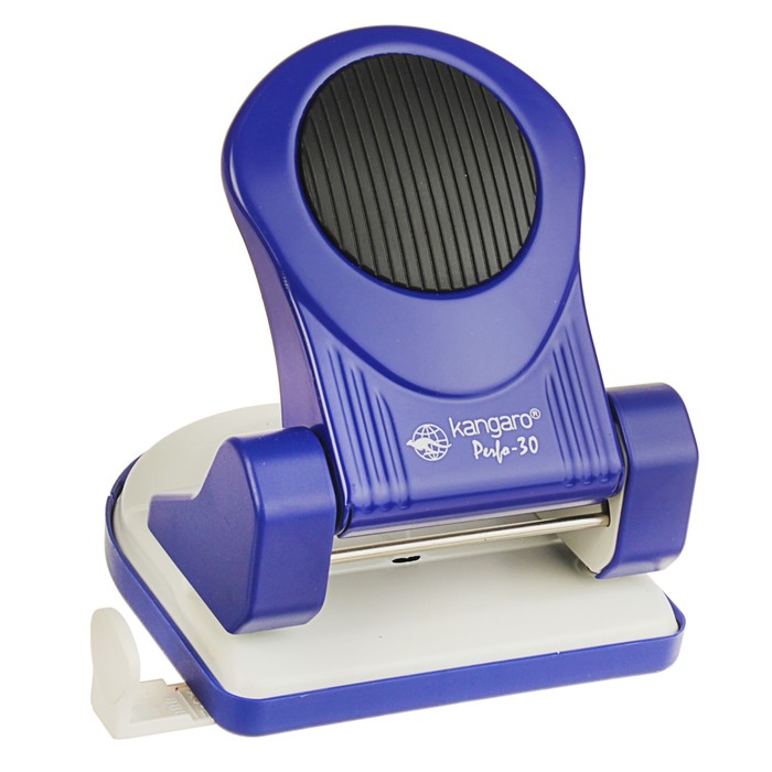 Дырокол до 30 листов Kangaro PERFO 30, стальной, с линейкой, микс