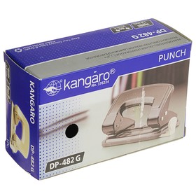 

Дырокол до 16 листов Kangaro DP-482G, металлический, с линейкой, синий