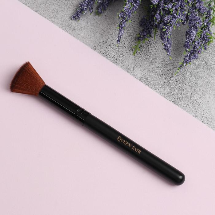 Кисть для макияжа/пудры и румян, прямая, бочонок, 16см, цвет чёрный