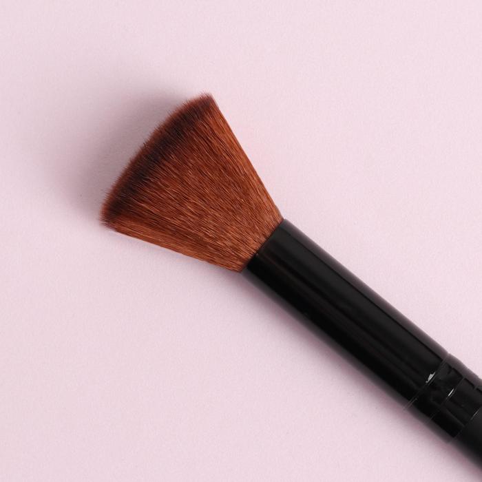 Кисть для макияжа/пудры и румян, прямая, бочонок, 16см, цвет чёрный