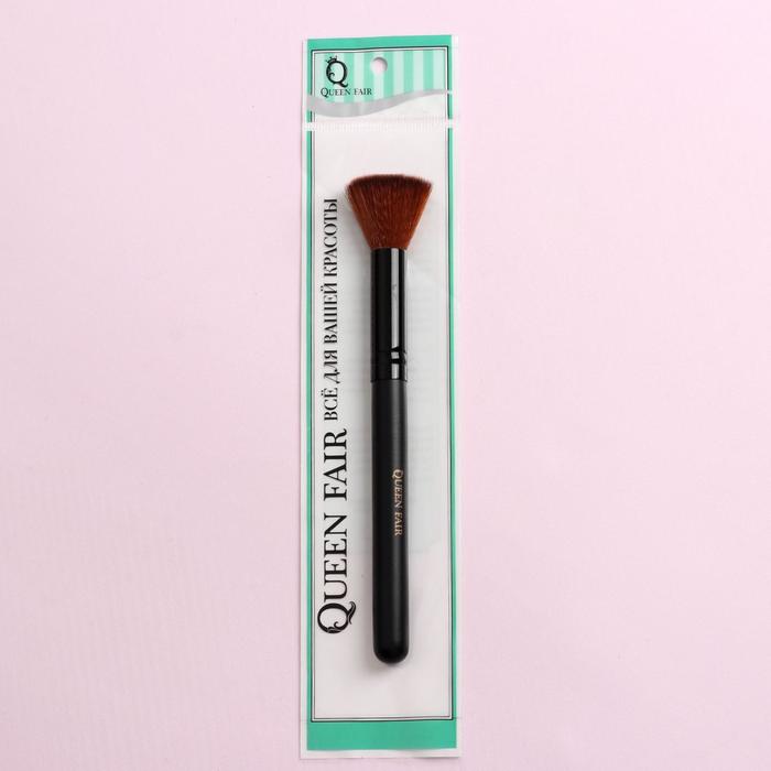 Кисть для макияжа/пудры и румян, прямая, бочонок, 16см, цвет чёрный