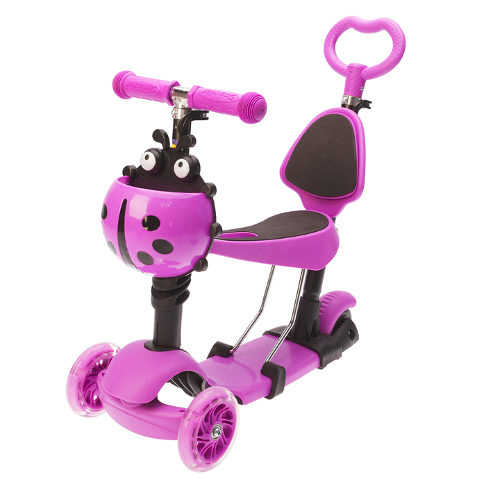 Самокат-каталка детский 5 в 1 GRAFFITI Snuggi, цвет фиолетовый