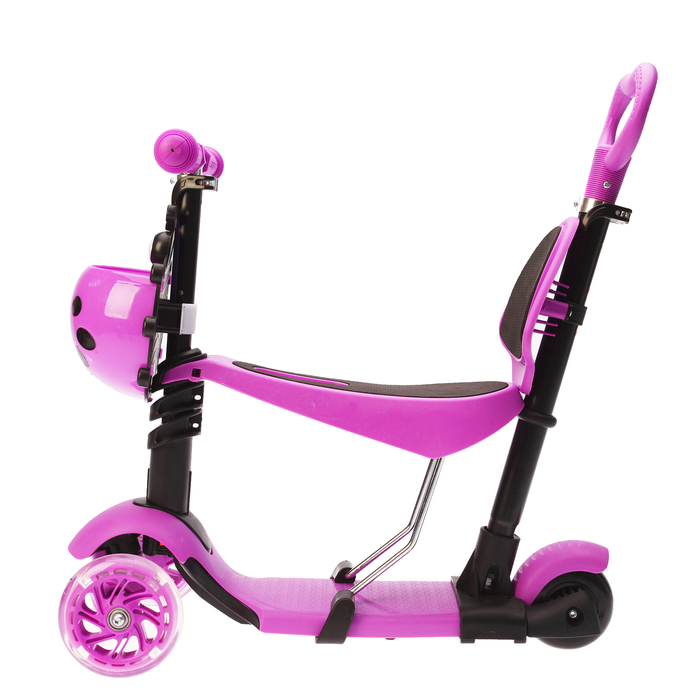 Самокат-каталка детский 5 в 1 GRAFFITI Snuggi, цвет фиолетовый