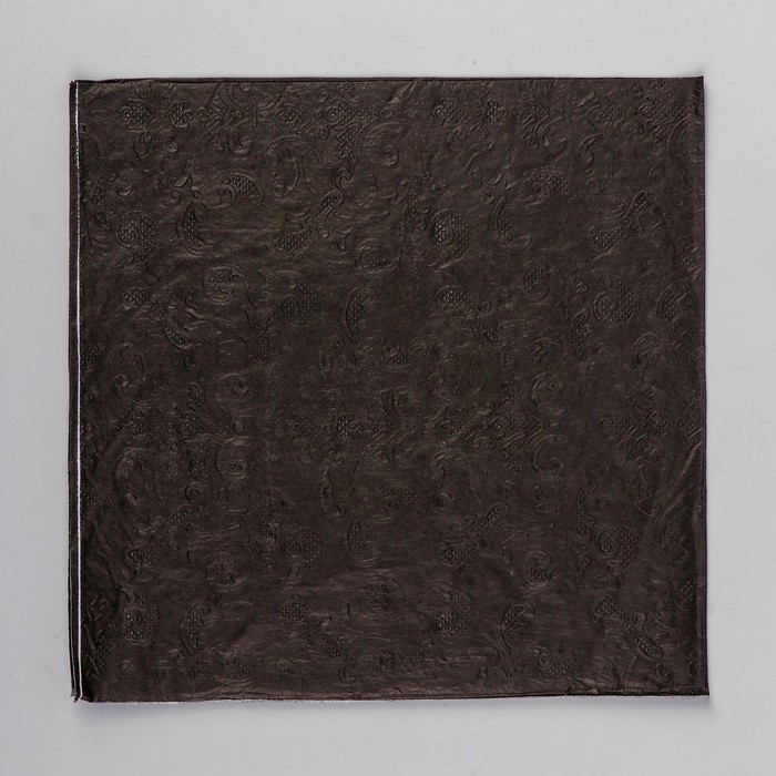 Салфетки бумажные (набор 20 шт) 33*33 см однотонные, выбит рисунок, цвет чёрный