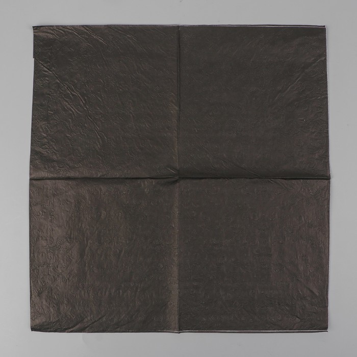 Салфетки бумажные (набор 20 шт) 33*33 см однотонные, выбит рисунок, цвет чёрный