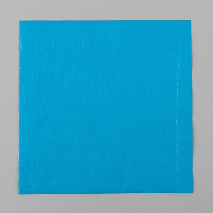 Салфетки бумажные (набор 20 шт) 33*33 однотонные, выбит рисунок, цвет кобальтовый