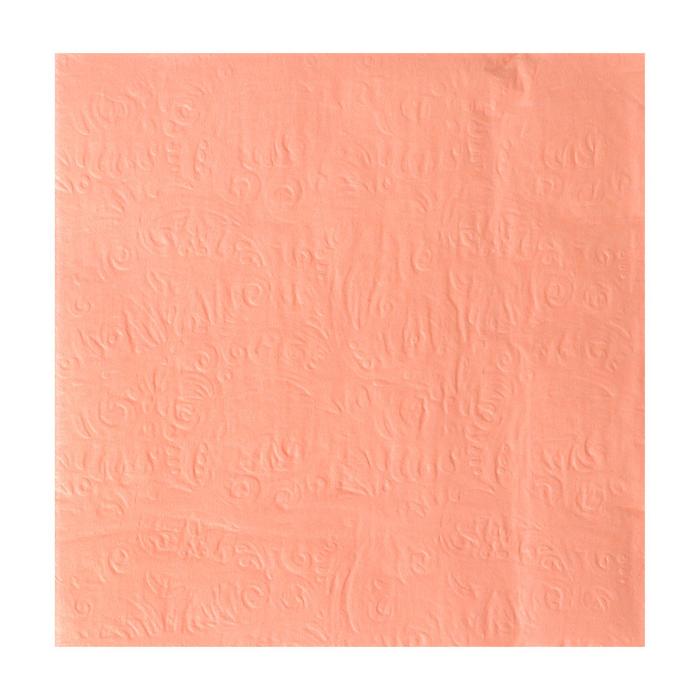 Салфетки бумажные (набор 20 шт) 33*33 см однотонные, выбит рисунок, цвет блено-розовый