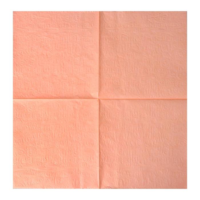 Салфетки бумажные (набор 20 шт) 33*33 см однотонные, выбит рисунок, цвет блено-розовый