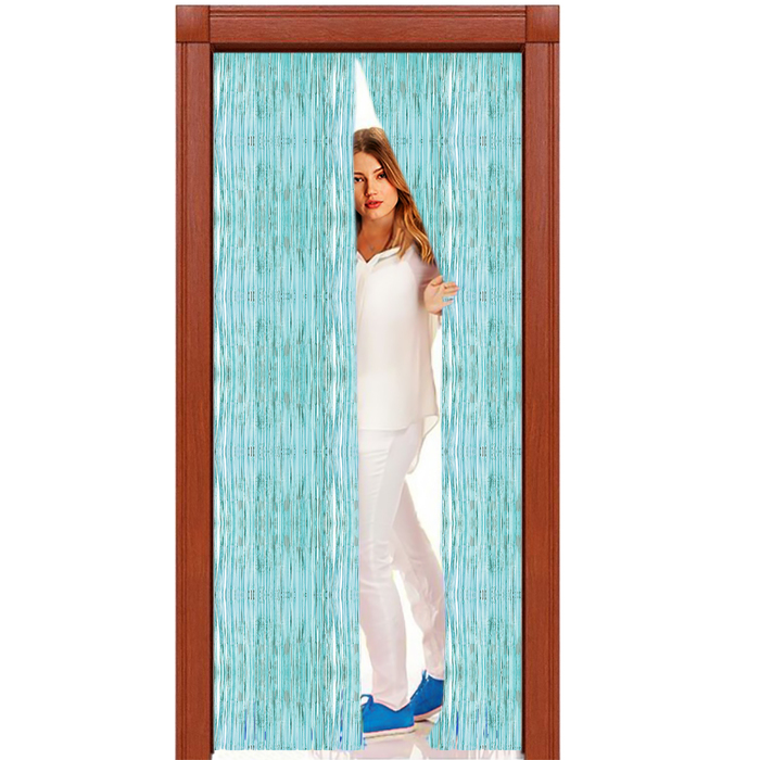 Праздничный занавес "Дождик", цвет голубой 100*200 см