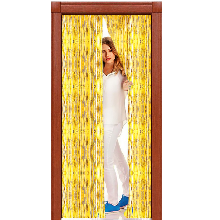 Праздничный занавес "Дождик", цвет жёлтый 100*200 см