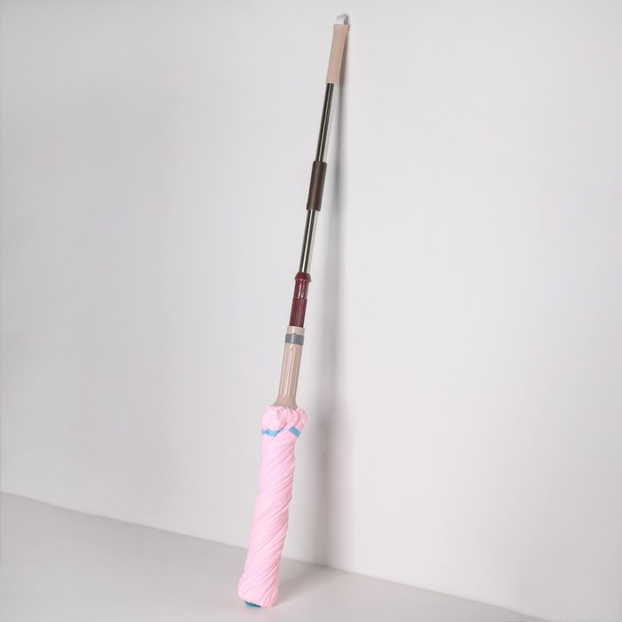 Швабра с отжимом, насадка из микрофибры, стальная ручка 124 см, цвет МИКС