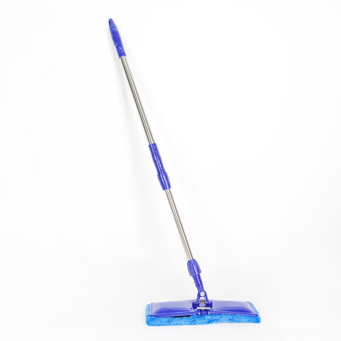 Швабра плоская, телескопическая стальная ручка, микрофибра 34х11х115 см