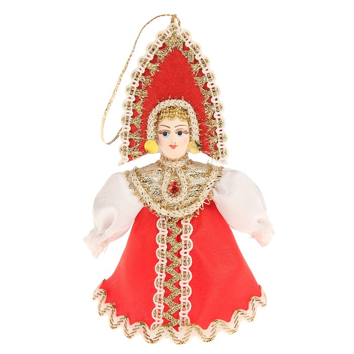 Сувенирная кукла подвесная "Девица-красавица" 12 см