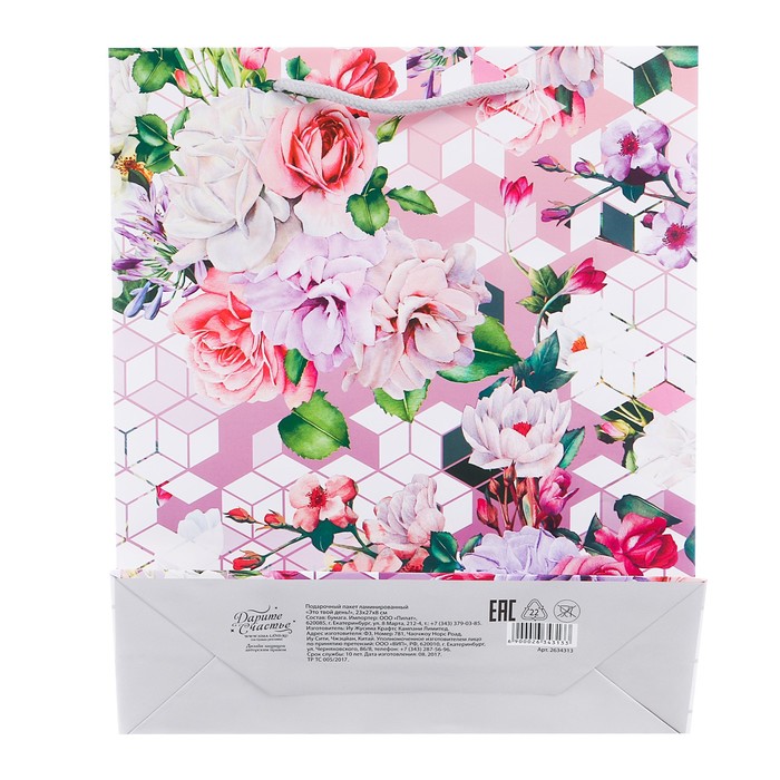 Пакет ламинированный вертикальный «Это твой день!», ML 23 × 27 × 8 см