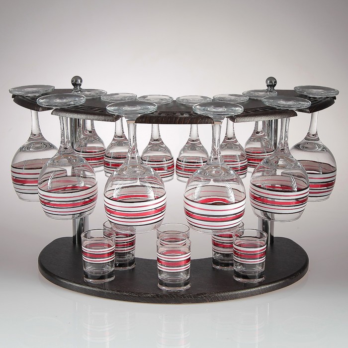 Мини-бар &quot;Рубин&quot; 18 предметов, художественная роспись 240/55/50 мл