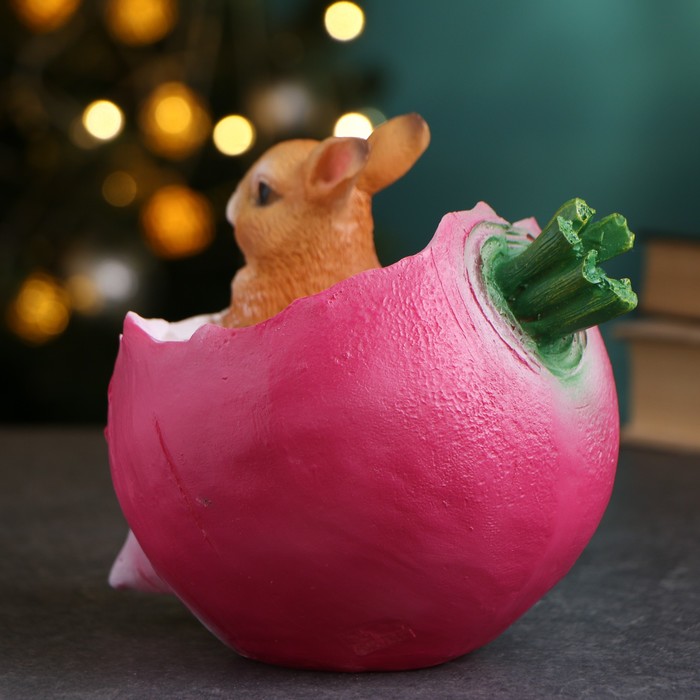 Фигурное кашпо "Редиска с зайцем", 17*15 см