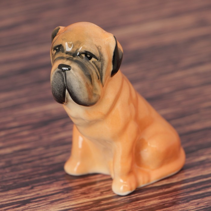 Статуэтка фарфоровая "Мастиф оранжевый", 9 см, авторская роспись