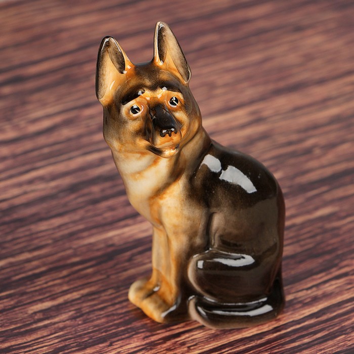 Статуэтка фарфоровая "Овчарка", 17 см, авторская роспись