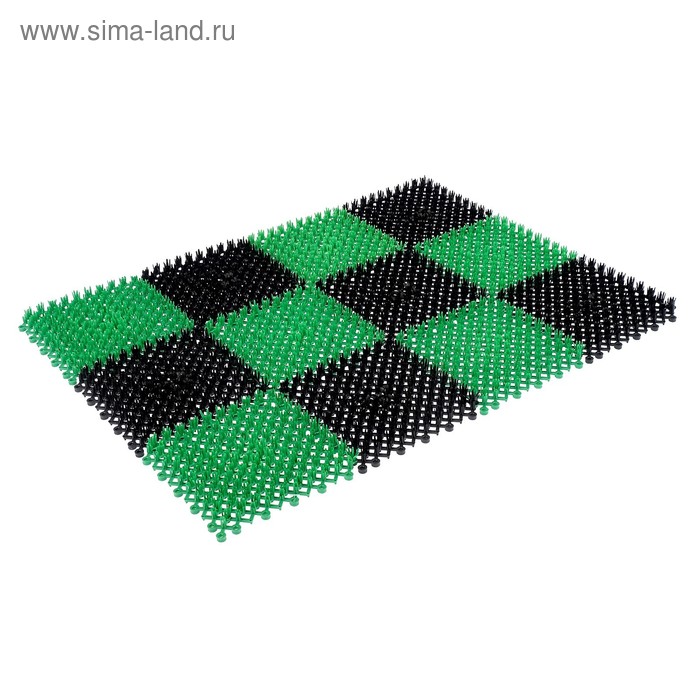 Коврик придверный пластмассовый «Gräs», 42×56 см, цвет черно-зеленый