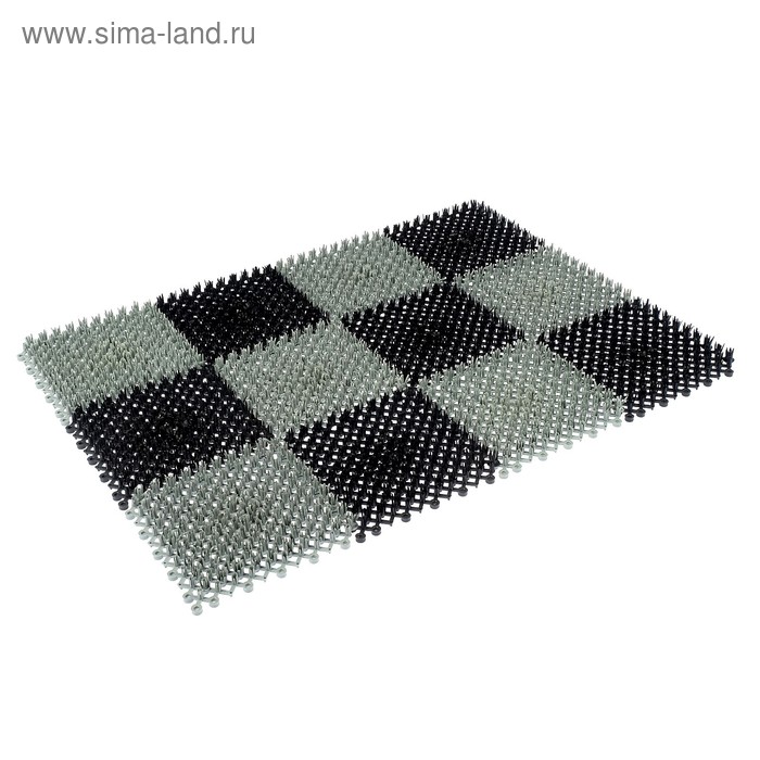 Коврик придверный пластмассовый «Gräs», 42×56 см, цвет черно-серый