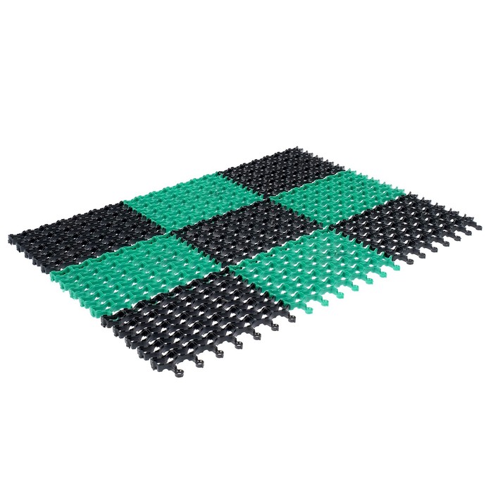 Коврик придверный Modull, цвет черно-зелёный