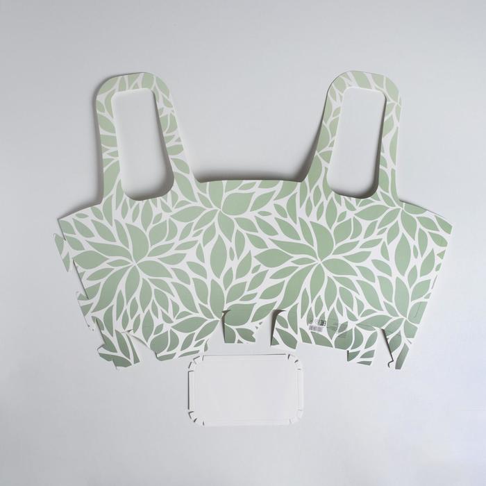 Пакет овальный с ручками «Зелёные мотивы», 61,2 х 46,7 см