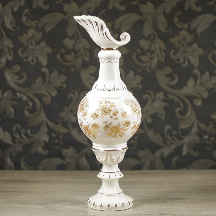 Ваза напольная  "Кувшин"   белый без ручек, на подставке