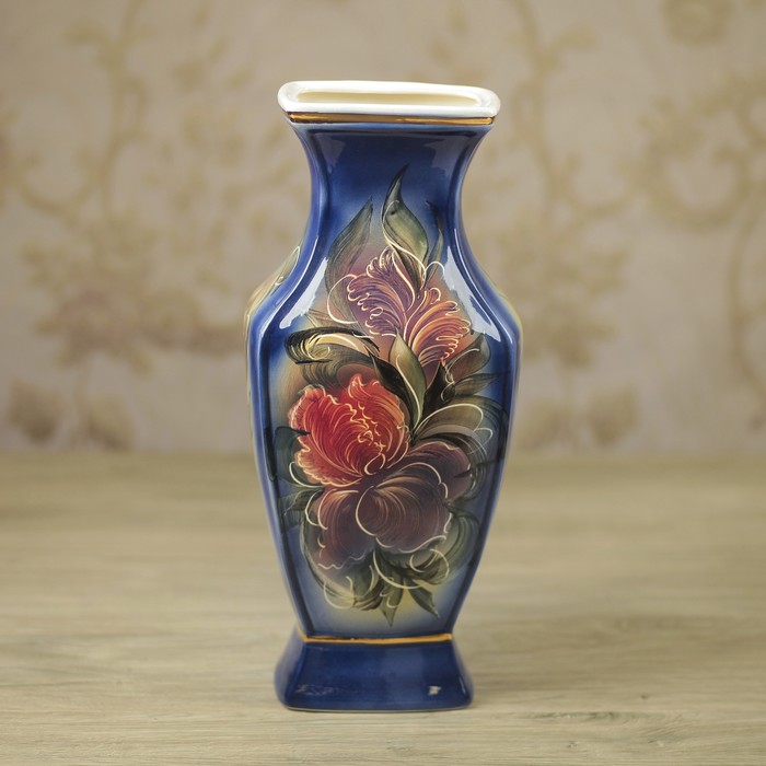 Ваза "Ника" кобальт, ирис