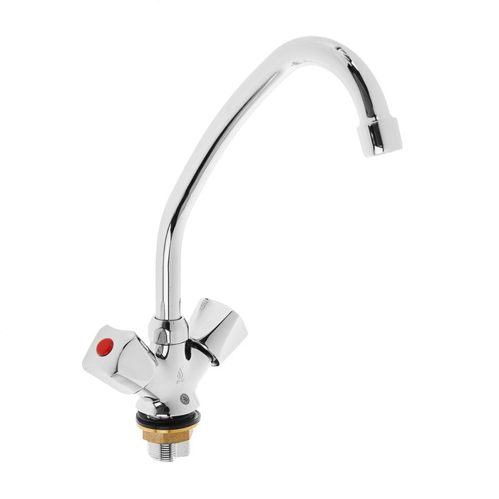 Смеситель для раковины "ЦС-СМ 94405", двухрычажный, кватра, латунь, хром