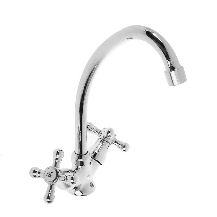 Смеситель для раковины "ЦС-СМ 2471", двухрычажный, крест, латунь, хром