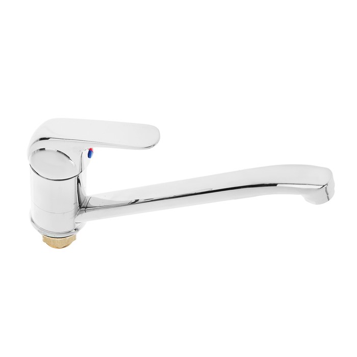 Смеситель для кухни "ЦС-СМ 5742", однорычажный, низкий излив, латунь, хром