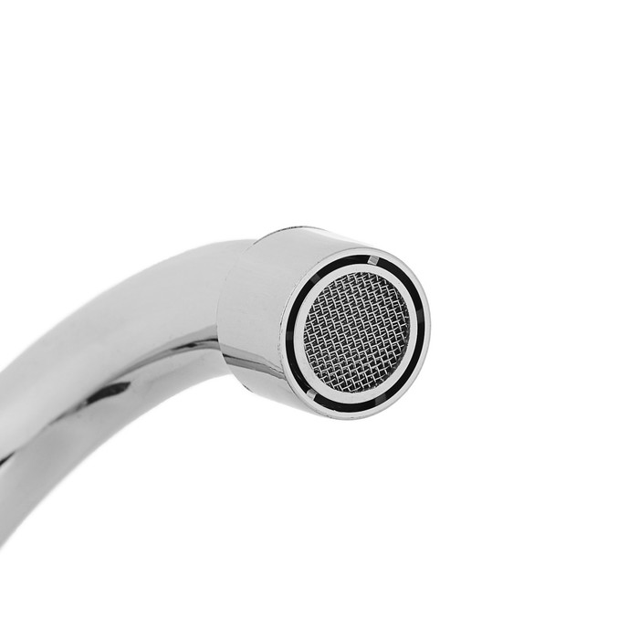 Смеситель для кухни "ЦС-СМ 41149", двухрычажный, высокий излив, хром